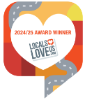 Locals Love Us dot com 2024 slash 2025 award winner badge